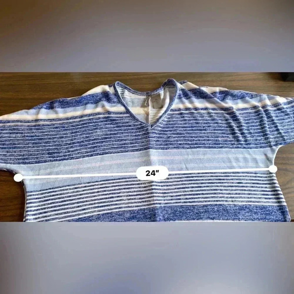 New Directions Sweater Womens XL Blue Stripe - Picture 3 of 6